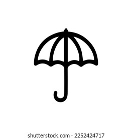 Regenschirm, Regentropfsymbol einzeln auf Hintergrund