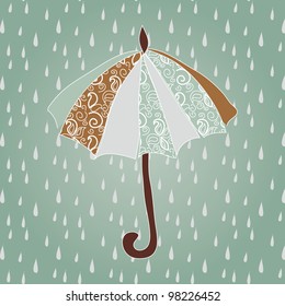 umbrella in rainy spring weather