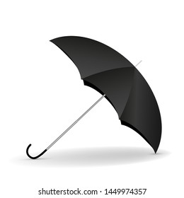 umbrella realistic black with shadow