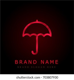 Umbrella red chromium metallic logo