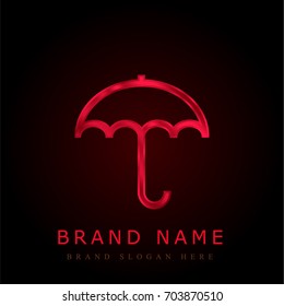 Umbrella red chromium metallic logo