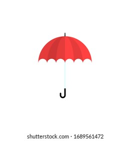 Umbrella red icon on white background. Vector illustration. EPS10