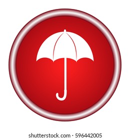 umbrella red Icon vector flat design.