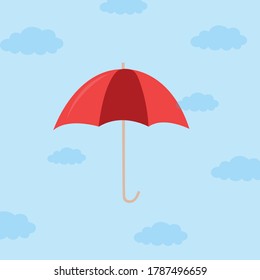 Umbrella red illustration vector. Umbrella icon