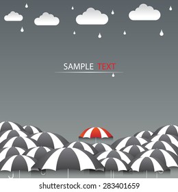 Umbrella red and rain background vector