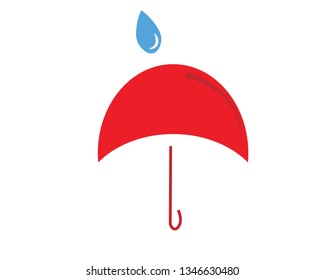 umbrella red rain icon logo design