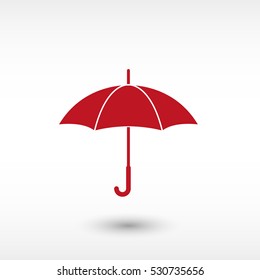 Umbrella - red vector  icon with shadow