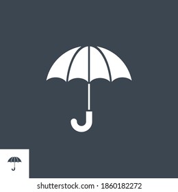 Umbrella related vector glyph icon. Isolated on black background. Vector illustration.