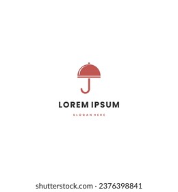 Umbrella restaurant concept logo design on isolated background