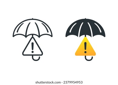 Umbrella risk warning. Illustration vector