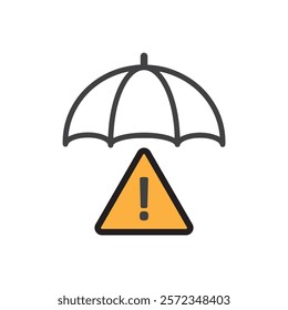 Umbrella  - risk,  warning. Illustration vector. Risk management.