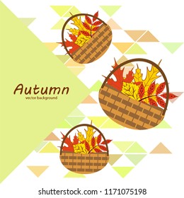 umbrella rubber boots maple leaf basket mushroom autumnal vector background