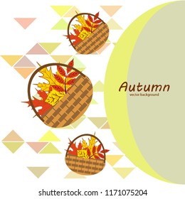 umbrella rubber boots maple leaf basket mushroom autumnal vector background