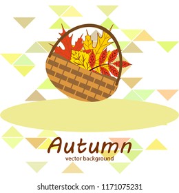 umbrella rubber boots maple leaf basket mushroom autumnal vector background