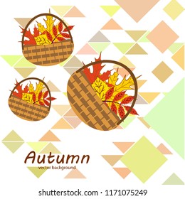 umbrella rubber boots maple leaf basket mushroom autumnal vector background
