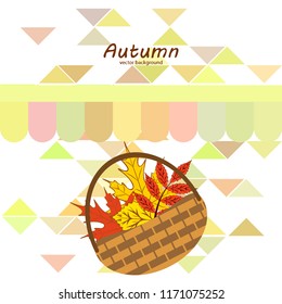 umbrella rubber boots maple leaf basket mushroom autumnal vector background