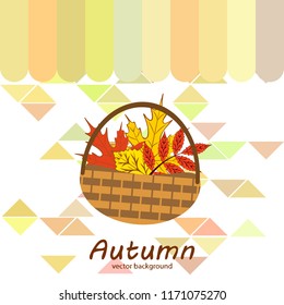 umbrella rubber boots maple leaf basket mushroom autumnal vector background