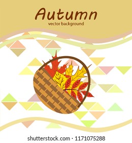 umbrella rubber boots maple leaf basket mushroom autumnal vector background