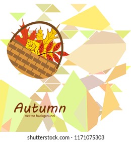 umbrella rubber boots maple leaf basket mushroom autumnal vector background