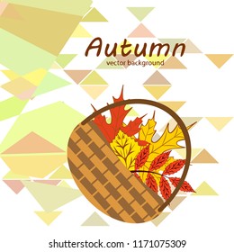 umbrella rubber boots maple leaf basket mushroom autumnal vector background