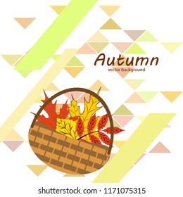 umbrella rubber boots maple leaf basket mushroom autumnal vector background