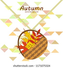 umbrella rubber boots maple leaf basket mushroom autumnal vector background