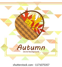 umbrella rubber boots maple leaf basket mushroom autumnal vector background