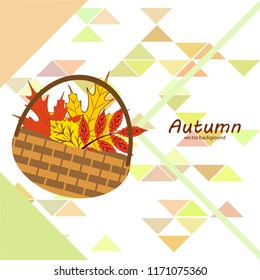 umbrella rubber boots maple leaf basket mushroom autumnal vector background