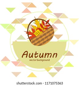 umbrella rubber boots maple leaf basket mushroom autumnal vector background