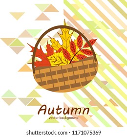 umbrella rubber boots maple leaf basket mushroom autumnal vector background
