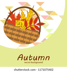 umbrella rubber boots maple leaf basket mushroom autumnal vector background