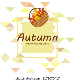 umbrella rubber boots maple leaf basket mushroom autumnal vector background