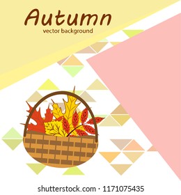 umbrella rubber boots maple leaf basket mushroom autumnal vector background