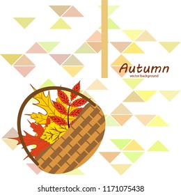 umbrella rubber boots maple leaf basket mushroom autumnal vector background