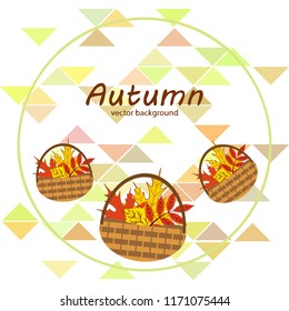 umbrella rubber boots maple leaf basket mushroom autumnal vector background