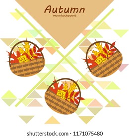 umbrella rubber boots maple leaf basket mushroom autumnal vector background