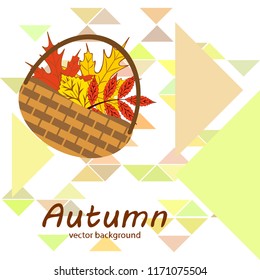 umbrella rubber boots maple leaf basket mushroom autumnal vector background