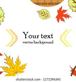umbrella rubber boots maple leaf basket mushroom autumnal vector background