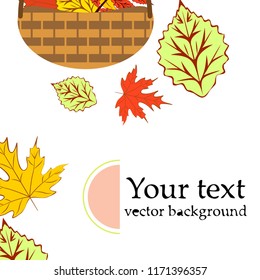 umbrella rubber boots maple leaf basket mushroom autumnal vector background