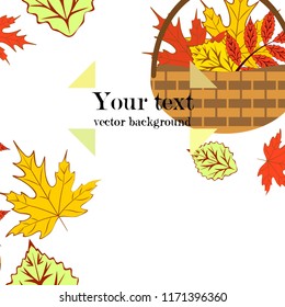 umbrella rubber boots maple leaf basket mushroom autumnal vector background