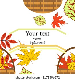 umbrella rubber boots maple leaf basket mushroom autumnal vector background