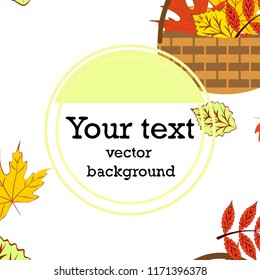 umbrella rubber boots maple leaf basket mushroom autumnal vector background
