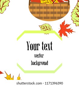 umbrella rubber boots maple leaf basket mushroom autumnal vector background