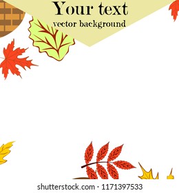 umbrella rubber boots maple leaf basket mushroom autumnal vector background