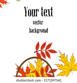 umbrella rubber boots maple leaf basket mushroom autumnal vector background