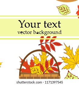 umbrella rubber boots maple leaf basket mushroom autumnal vector background