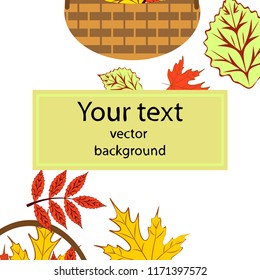 umbrella rubber boots maple leaf basket mushroom autumnal vector background