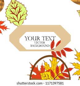 umbrella rubber boots maple leaf basket mushroom autumnal vector background