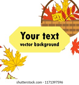 umbrella rubber boots maple leaf basket mushroom autumnal vector background