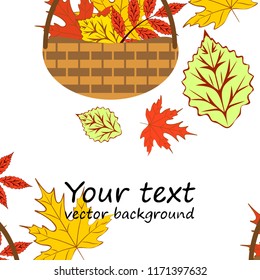 umbrella rubber boots maple leaf basket mushroom autumnal vector background